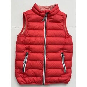 HANNA ANDERSSON Girls Puffer Vest Down Filled Zipper Pockets - Size 120/6-7 Pink